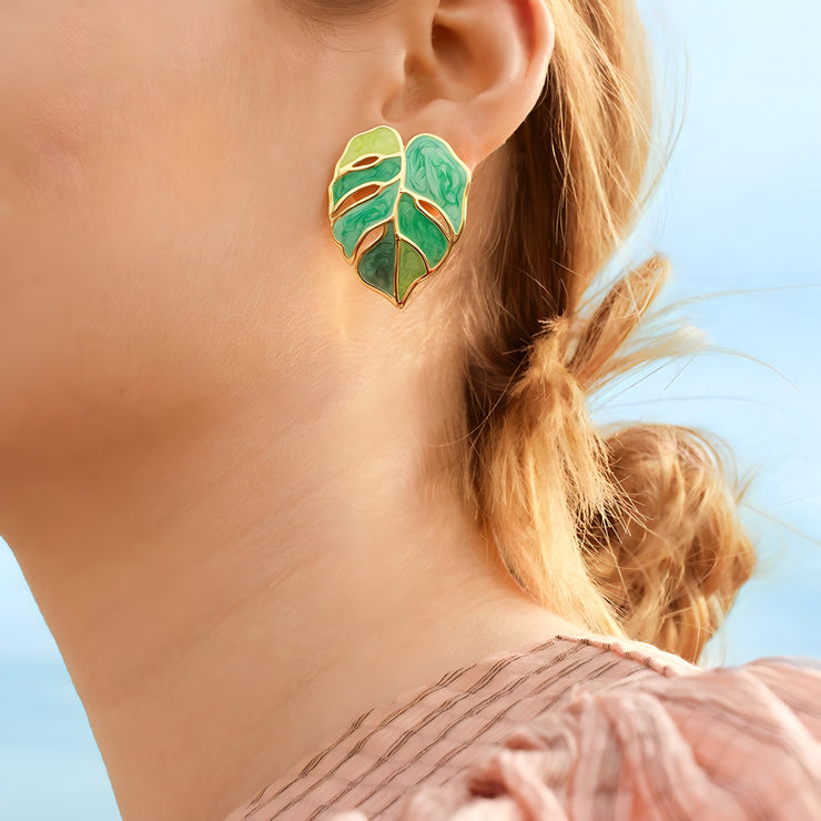 The "Gardenia" Leaf Drop Earrings